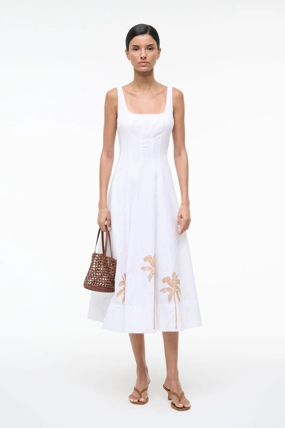 Wells Dress White Embroidery - obligato