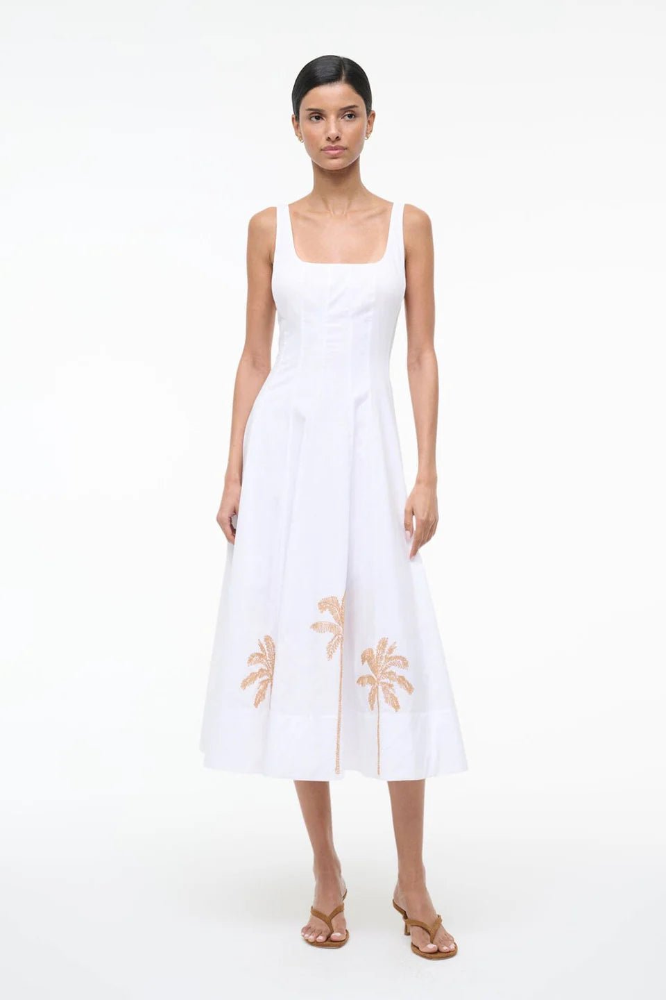 Wells Dress White Embroidery - obligato