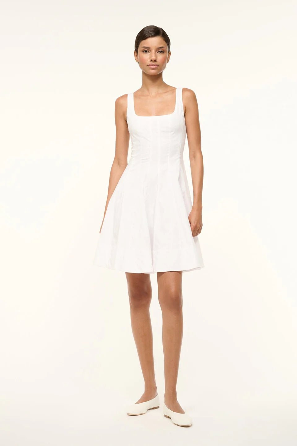 Wells Mini Dress in White - obligato