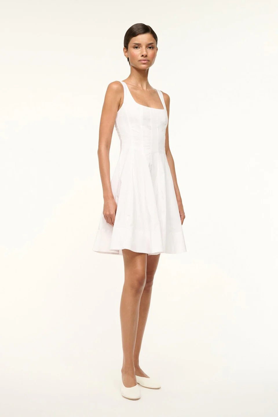 Wells Mini Dress in White - obligato