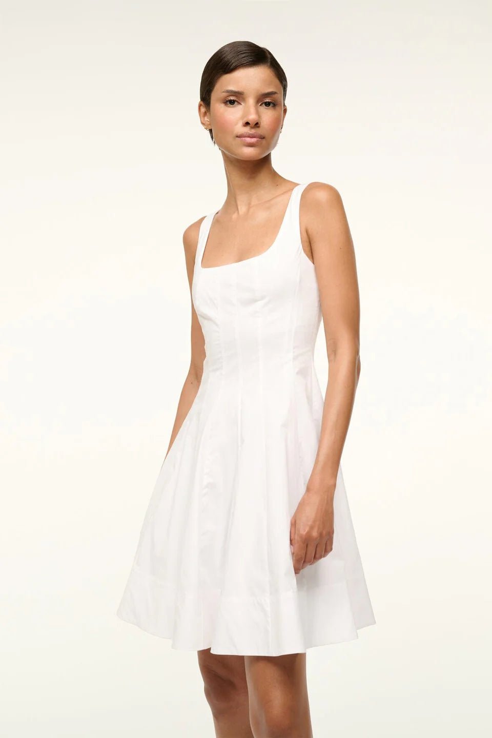 Wells Mini Dress in White - obligato
