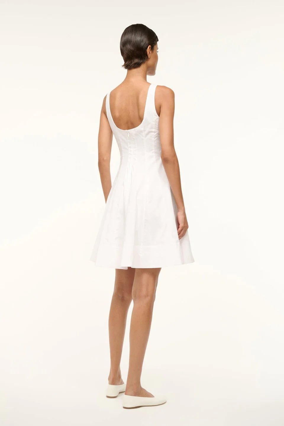 Wells Mini Dress in White - obligato