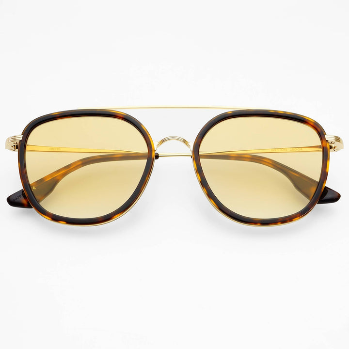 Weston Acetate Round Unisex Sunglasses : Dark Tortoise / Yellow Brown Gradient - obligato