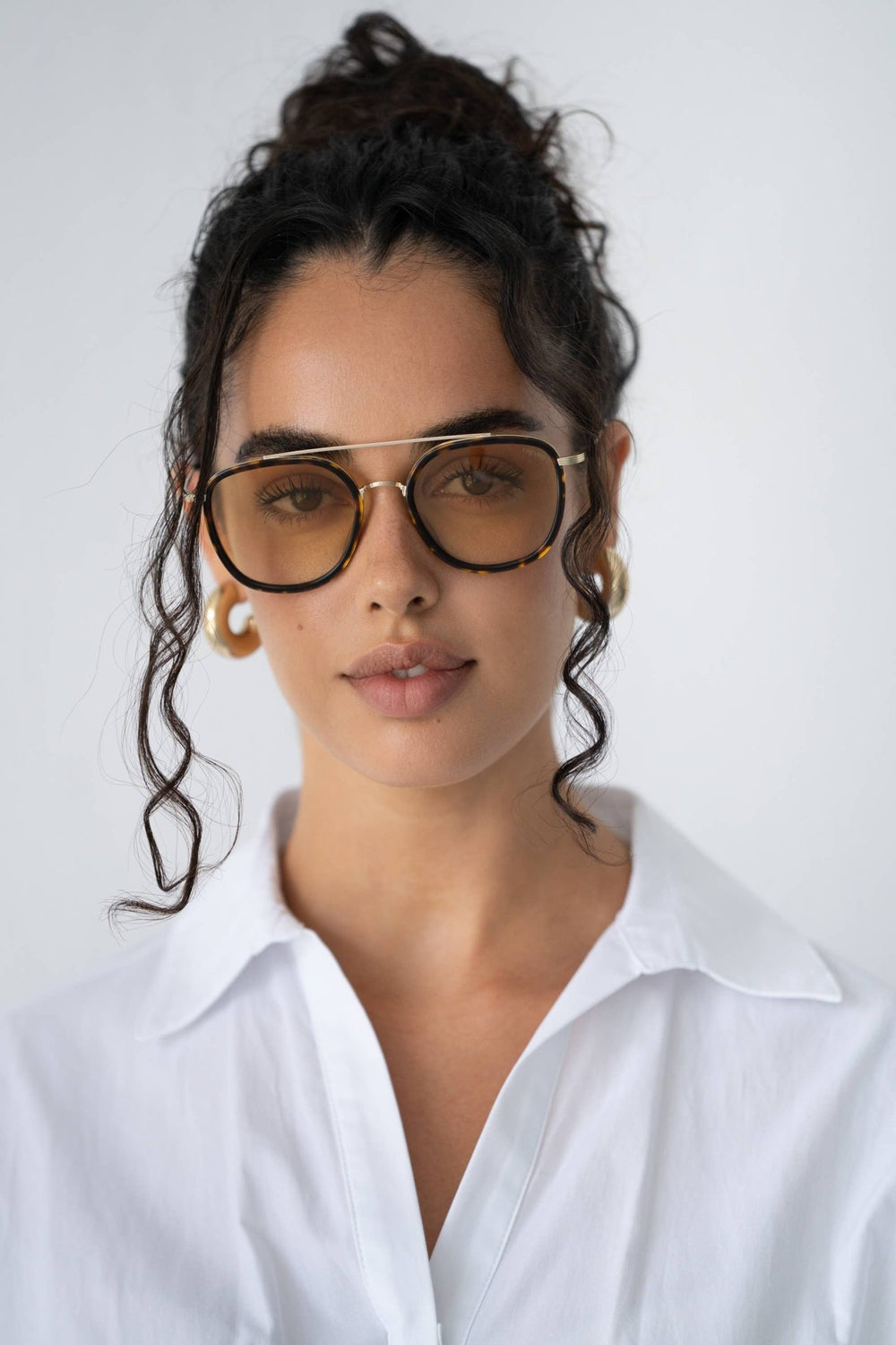 Weston Acetate Round Unisex Sunglasses : Dark Tortoise / Yellow Brown Gradient - obligato