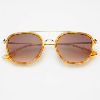 Weston Acetate Round Unisex Sunglasses : Light Tortoise / Brown - obligato