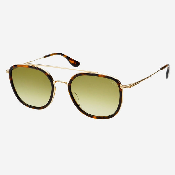 Weston Acetate Round Unisex Sunglasses: Tortoise / Fade Green - obligato