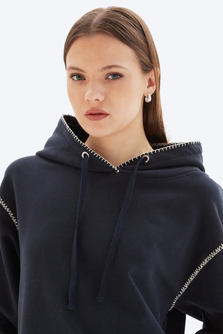 Whipstitch Crop Pullover Hoodie - obligato