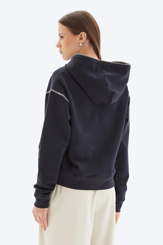 Whipstitch Crop Pullover Hoodie - obligato