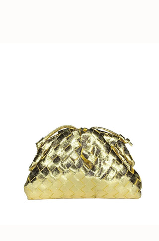 Woven Cloud Clutch in Gold - obligato