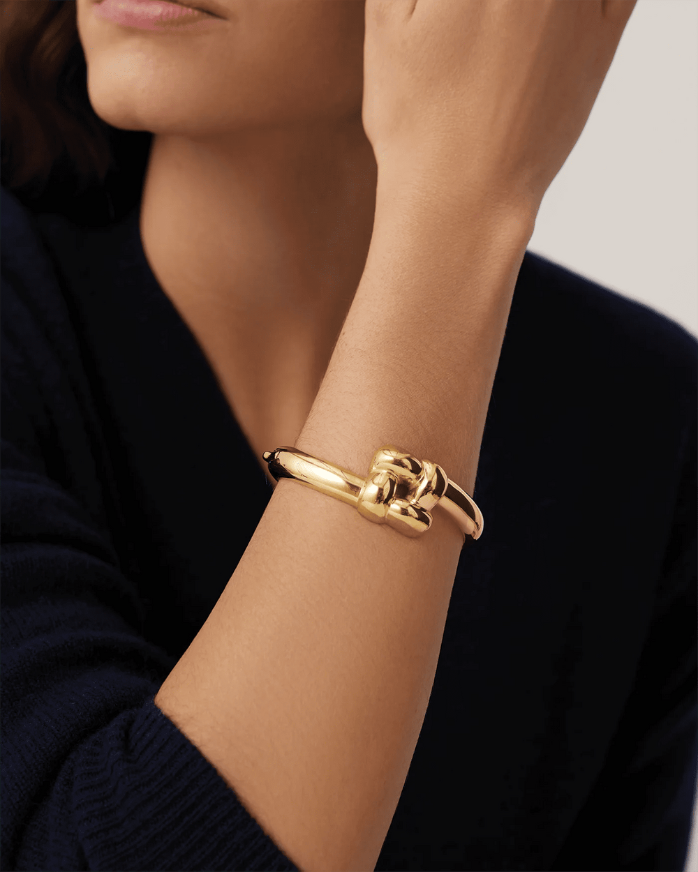 Woven Square Bangle in Gold - obligato