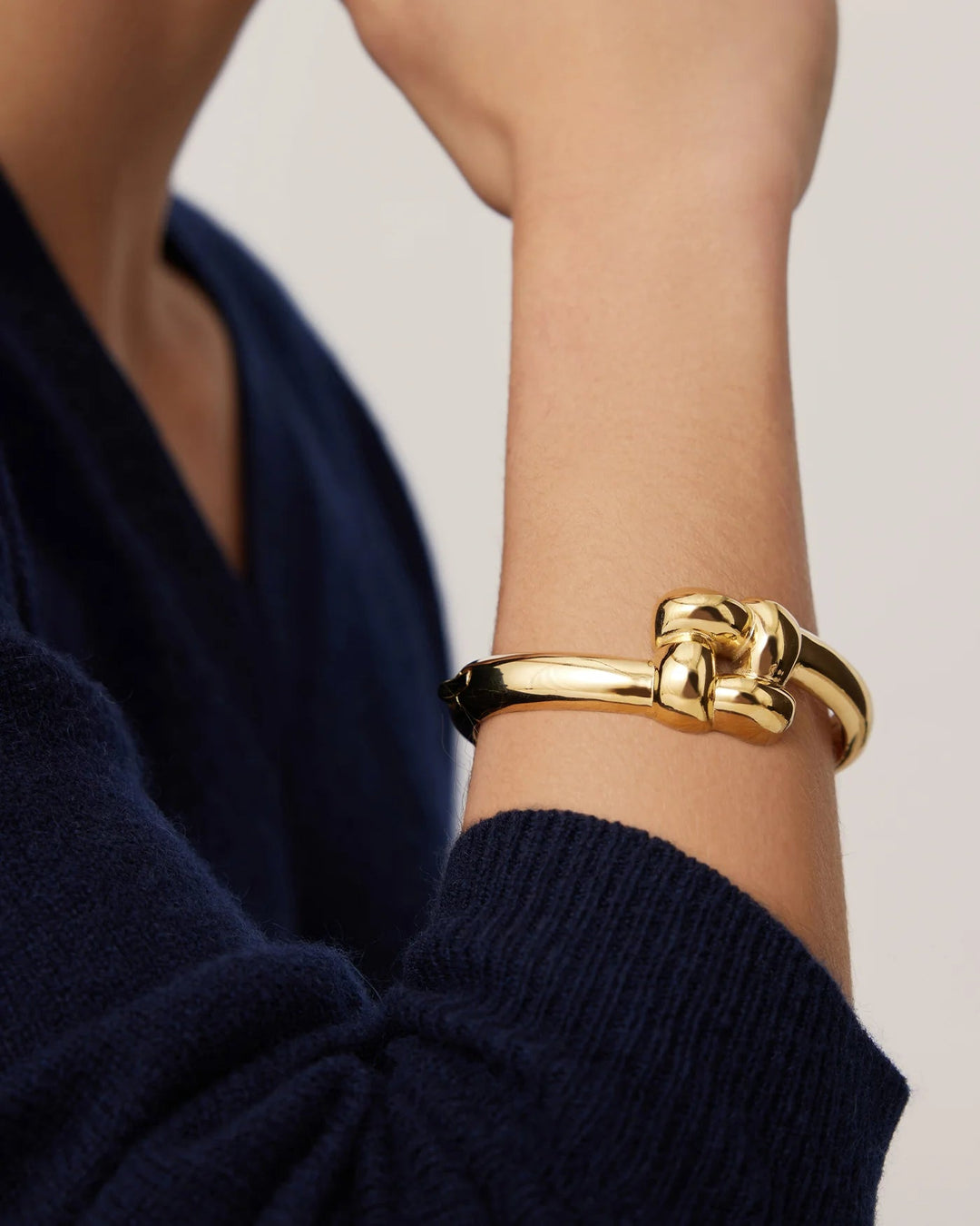Woven Square Bangle in Gold - obligato
