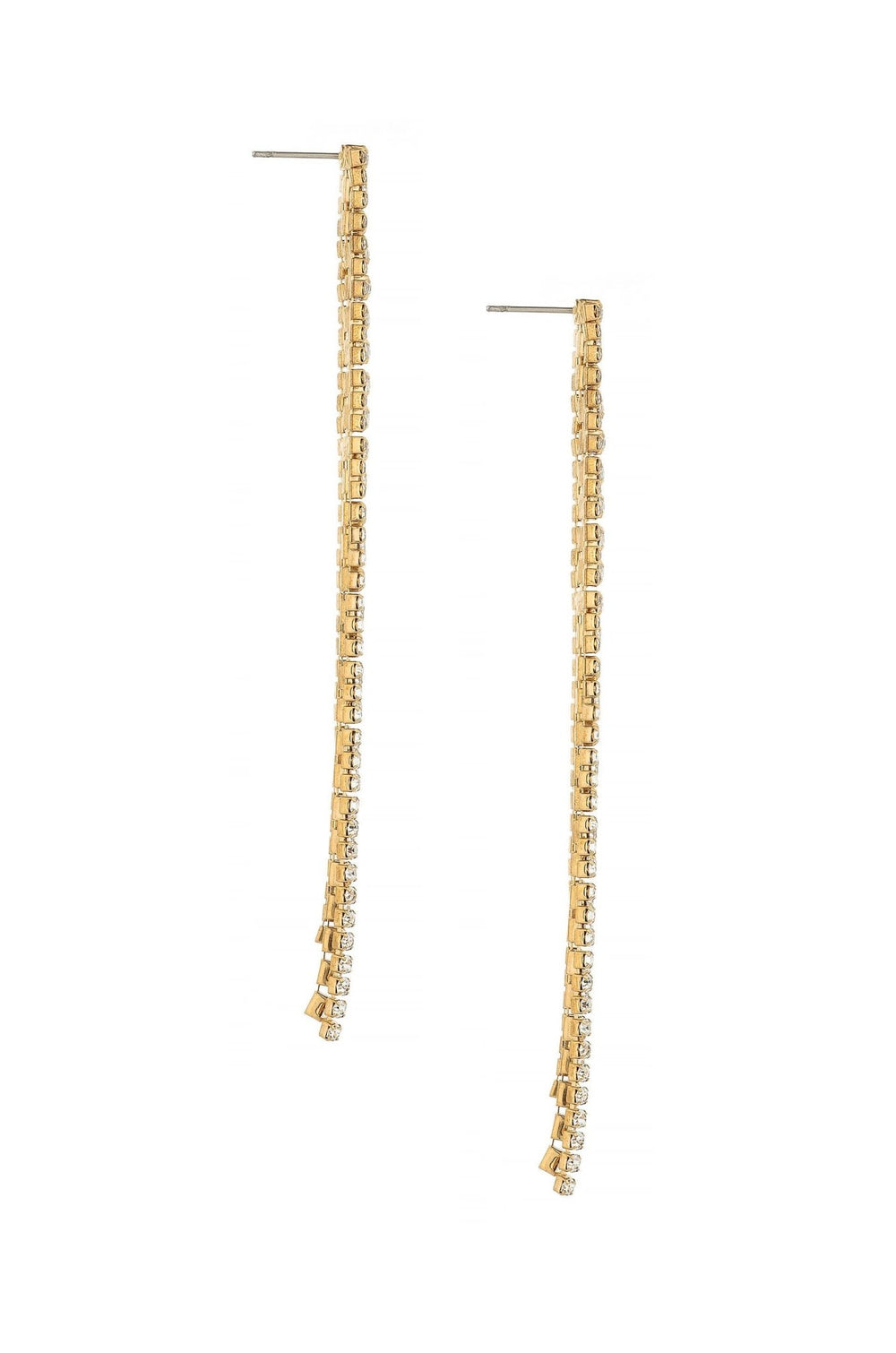 Your Moment Crystal 18k Gold Plated Dangle Earrings: Clear Crystals / One Size - obligato