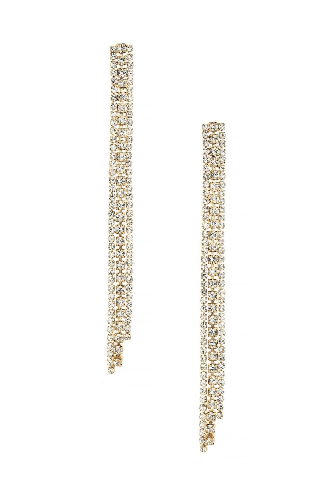 Your Moment Crystal 18k Gold Plated Dangle Earrings: Clear Crystals / One Size - obligato