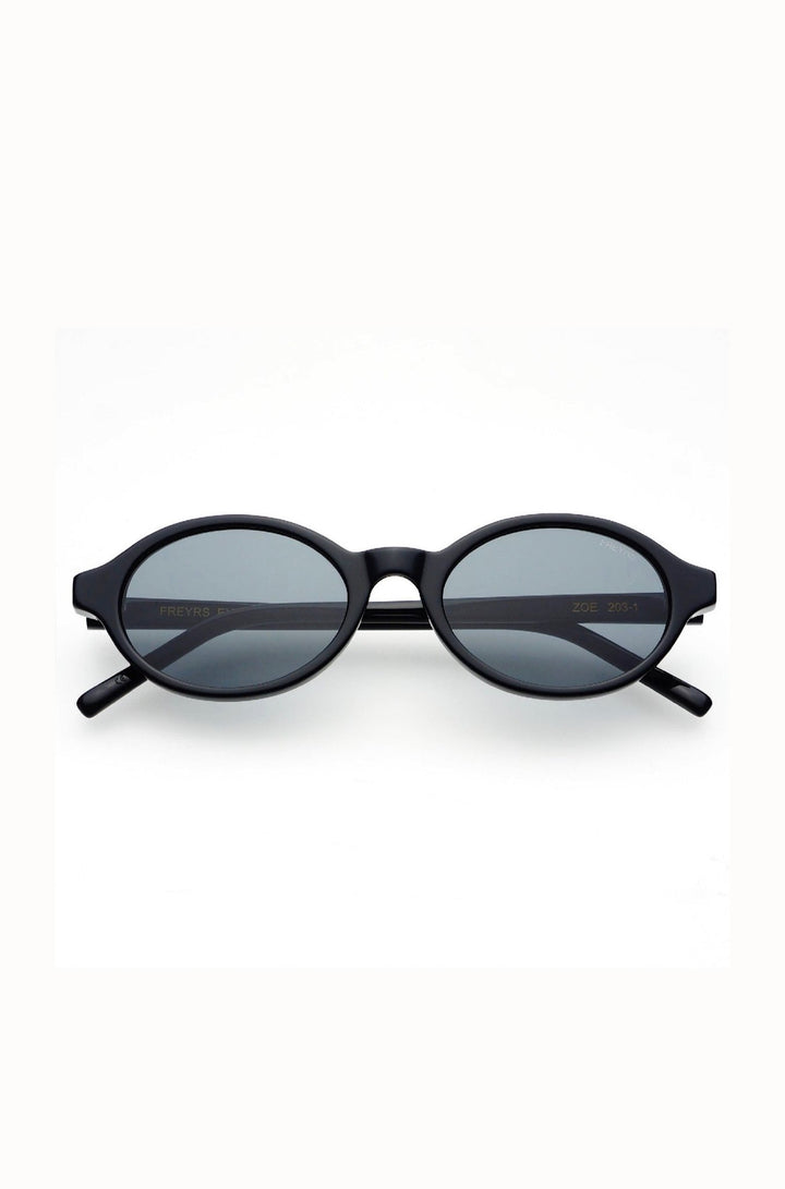 Zoe Acetate Round Womens Sunglasses : Black - obligato