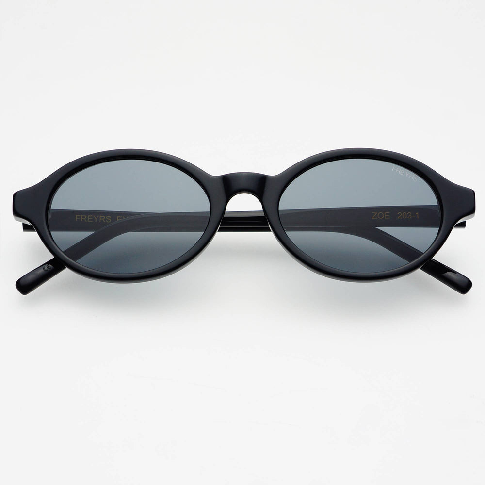 Zoe Acetate Round Womens Sunglasses : Black - obligato