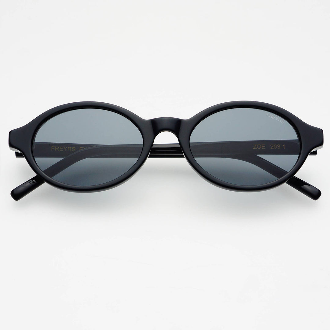Zoe Acetate Round Womens Sunglasses : Black - obligato