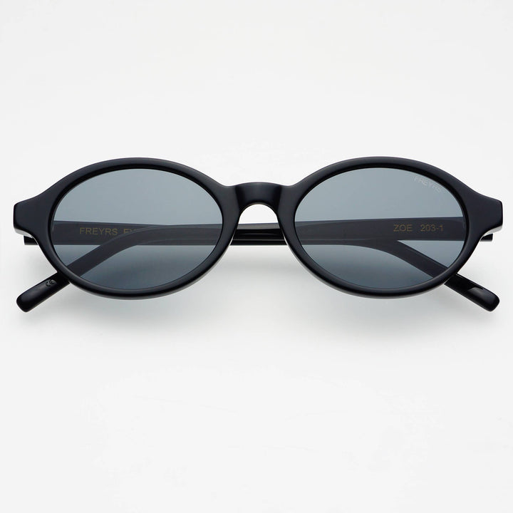 Zoe Acetate Round Womens Sunglasses : Black - obligato