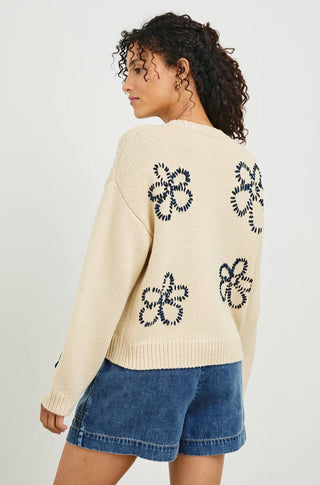 Zoey Sweater in Ivory & Navy - obligato