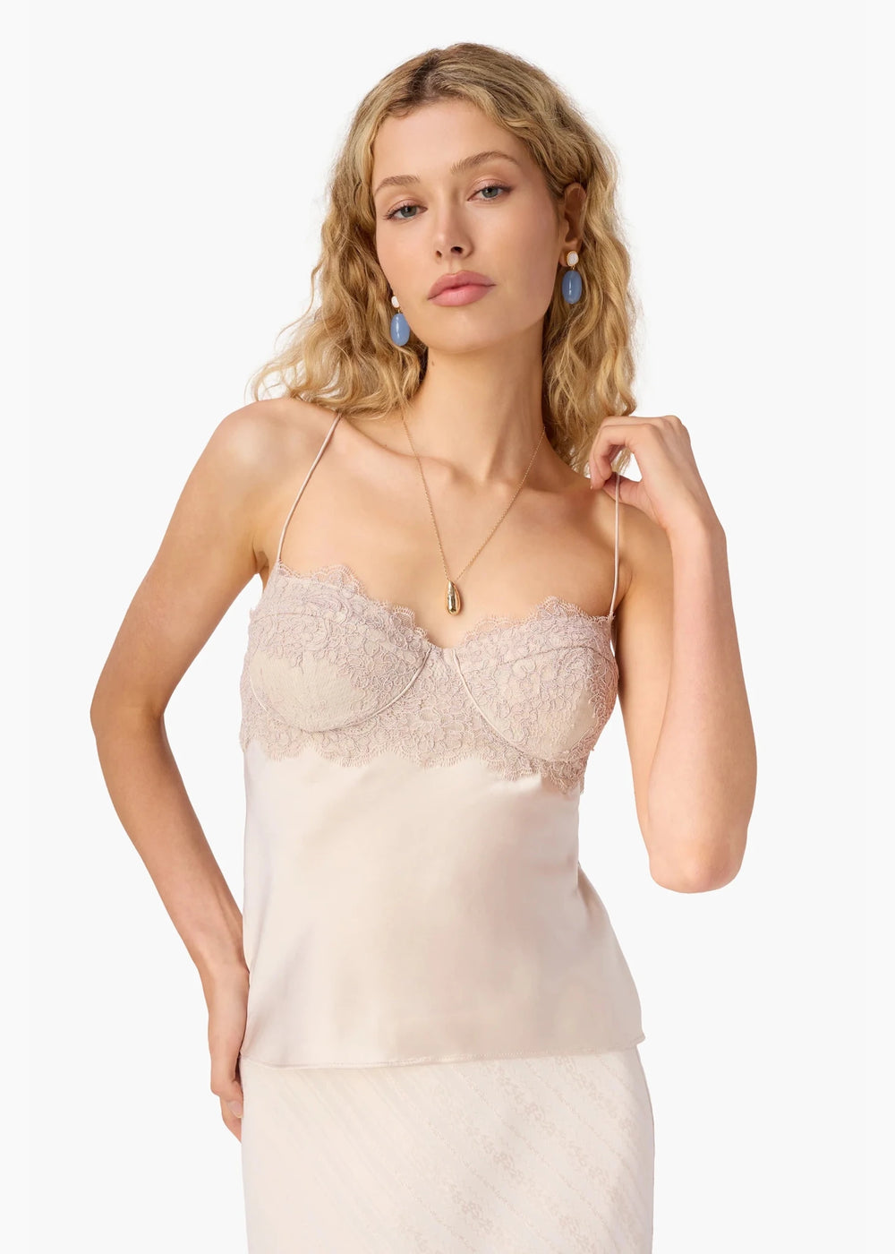 Zoie Bustier Camisole in Oat - obligato